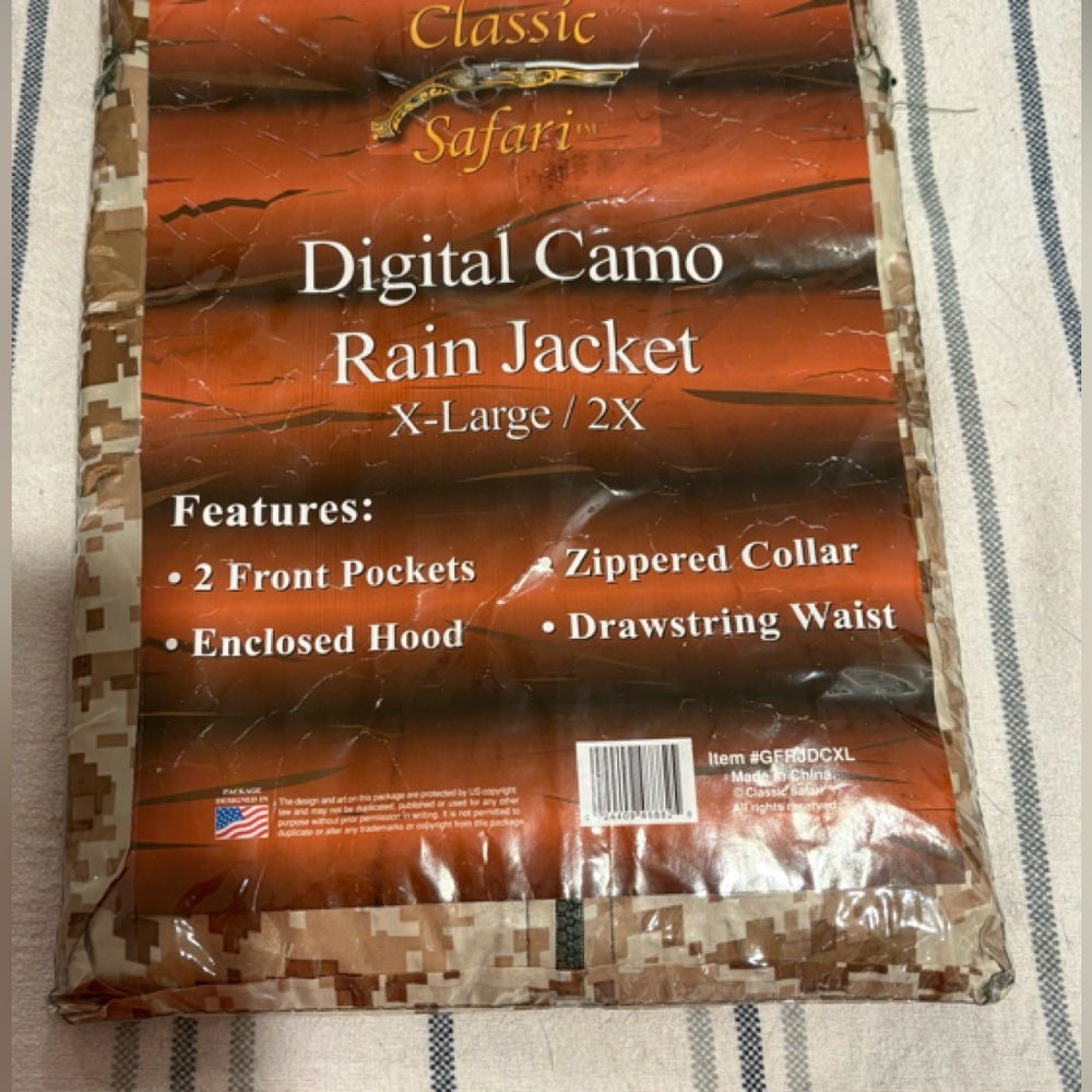 Classic Safari Digital Camo Rain Jacket